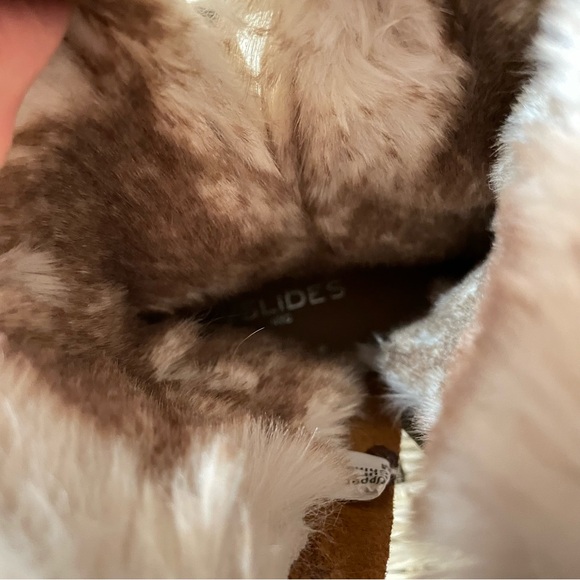 J Slides Nelly Water Resistant Suede Leather Boot Faux Fur Lined Tan size 9.5 - Picture 7 of 11